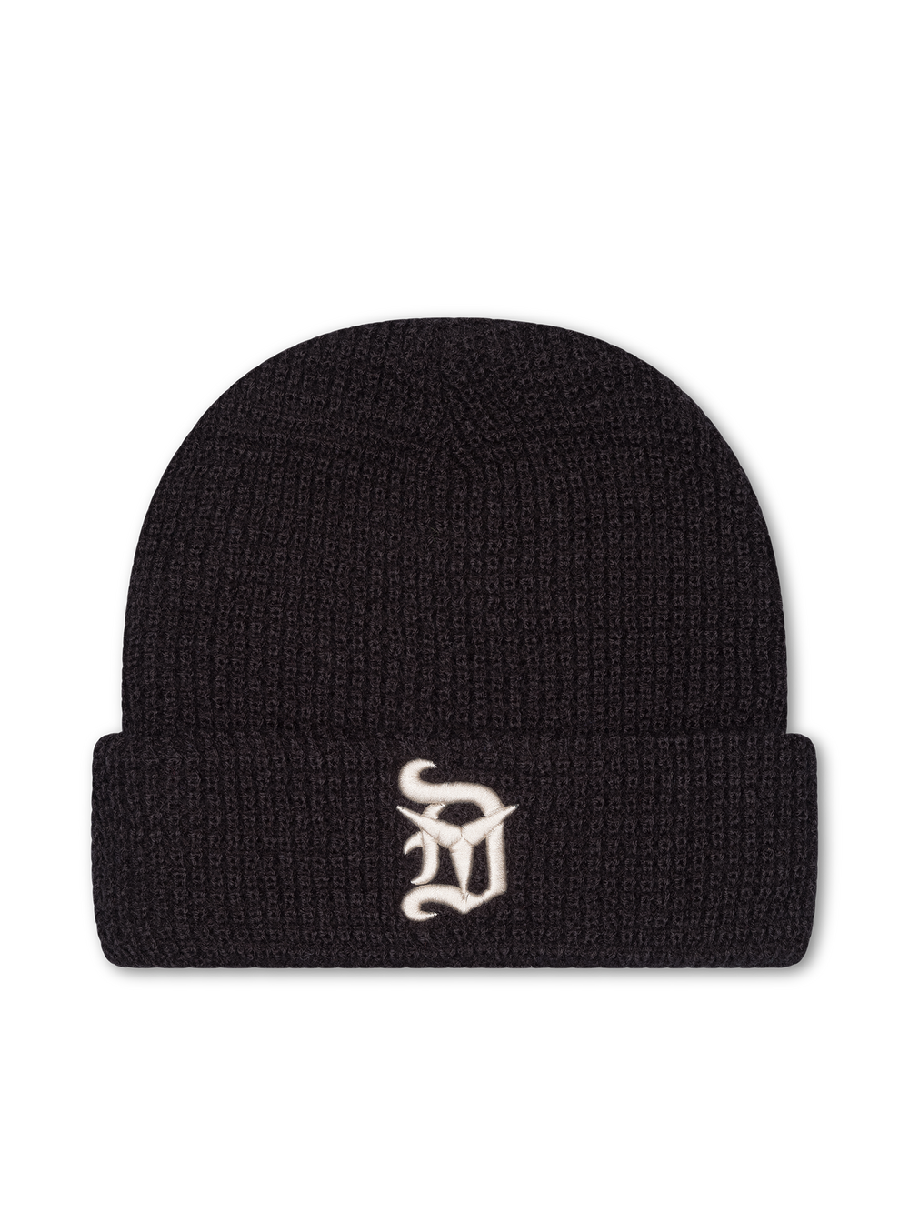 Detroit Steel Waffle Knit Beanie (Black)