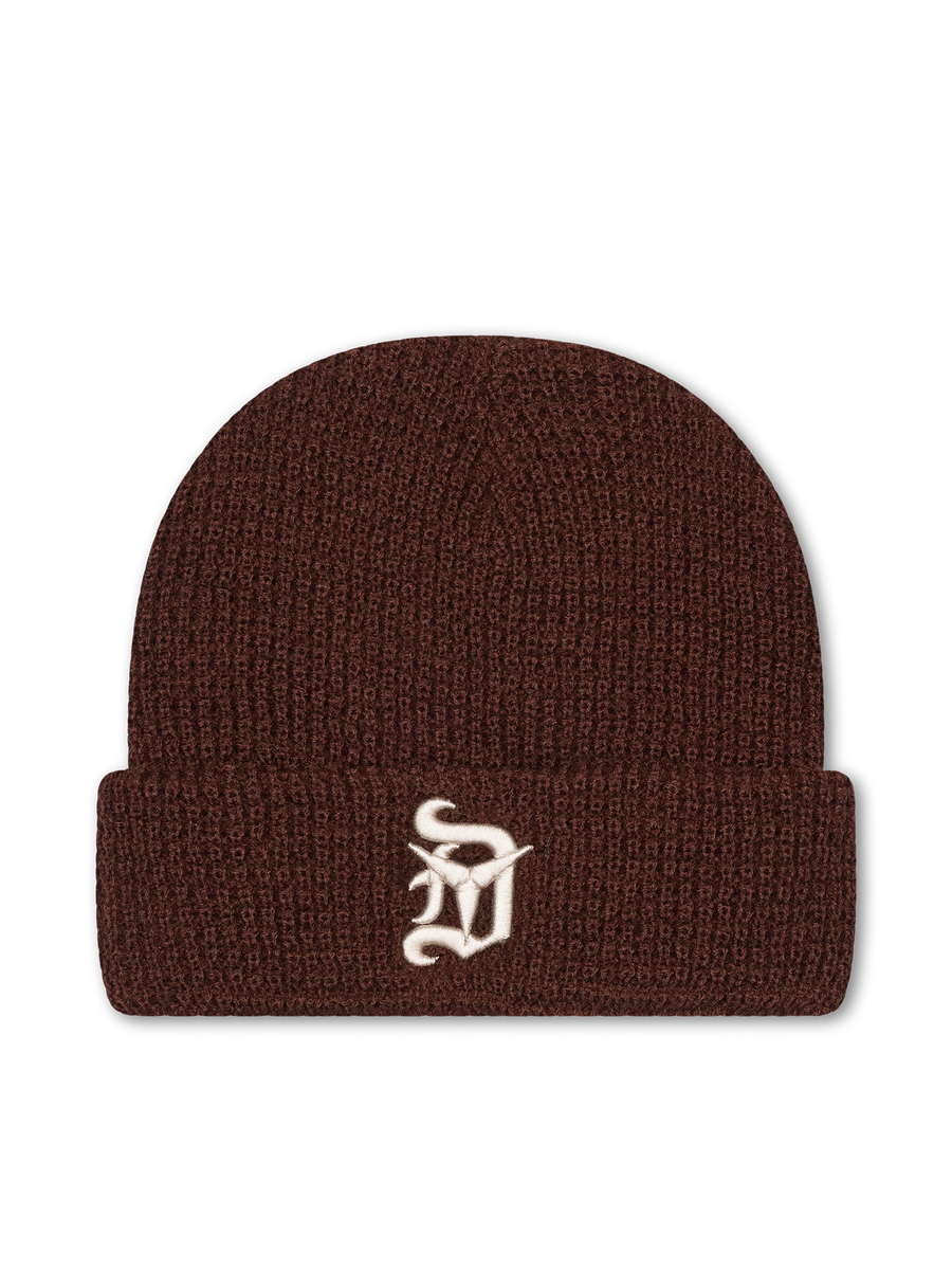 Detroit Steel Waffle Knit Beanie (Brown)