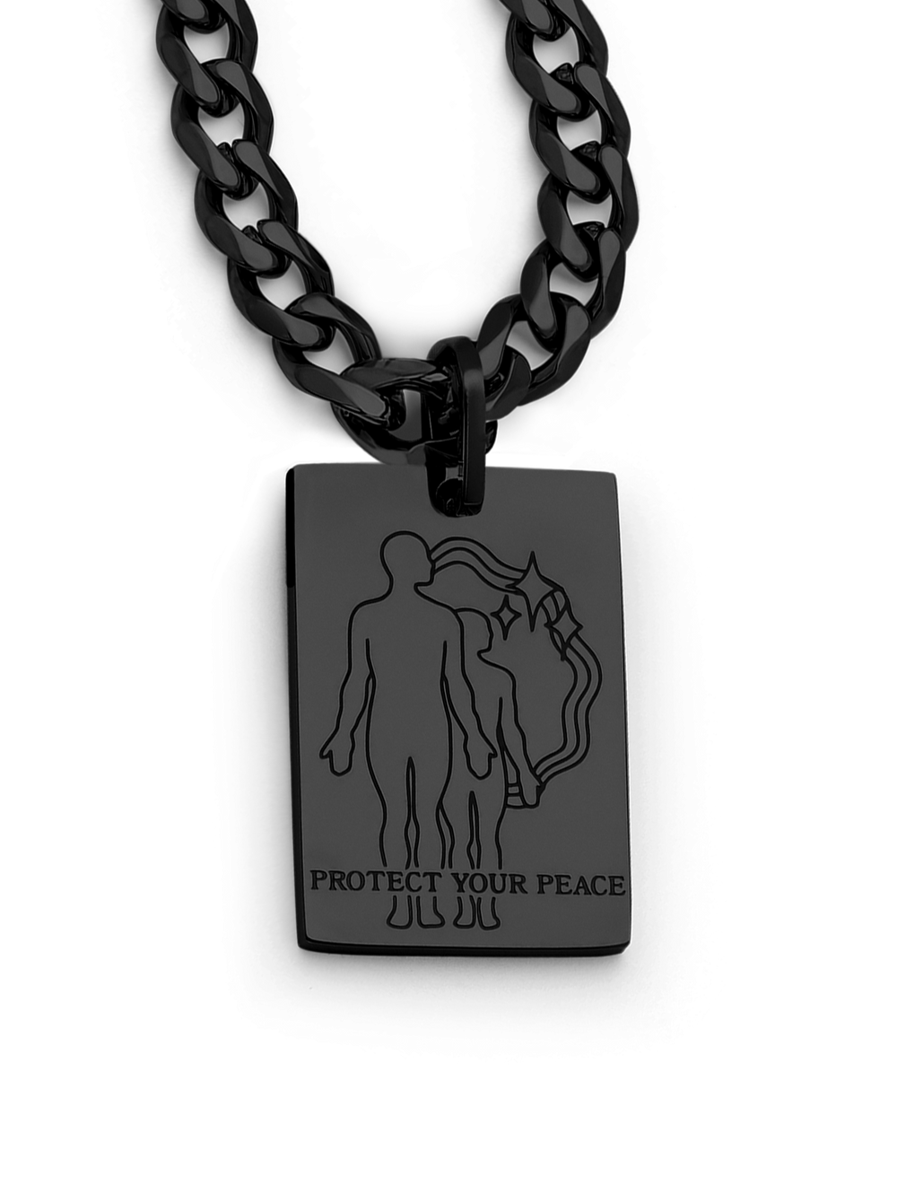 Protect Your Peace Necklace (Black)