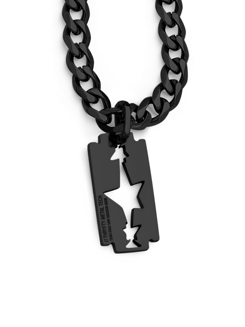 Razor Blade Necklace (Black)