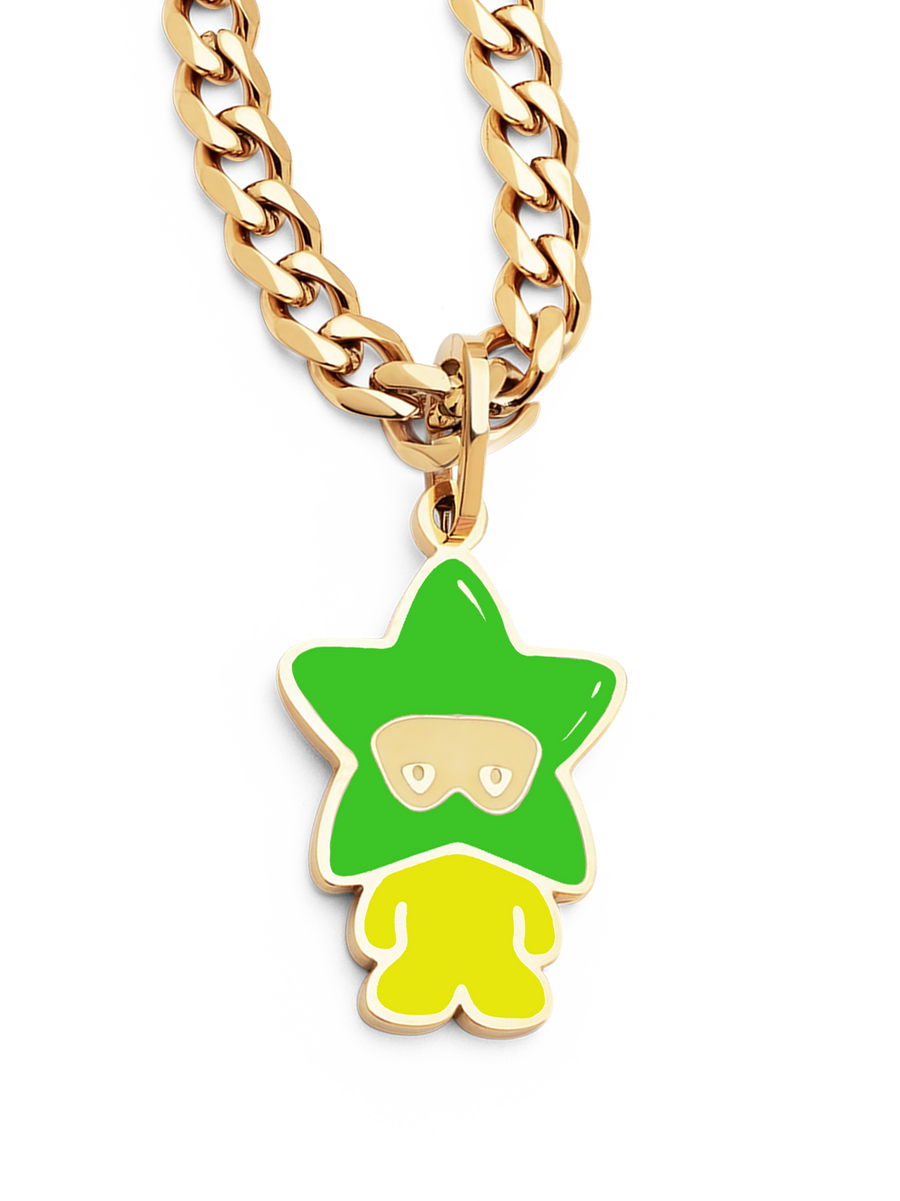 Star Boy Necklace (Green & Gold)