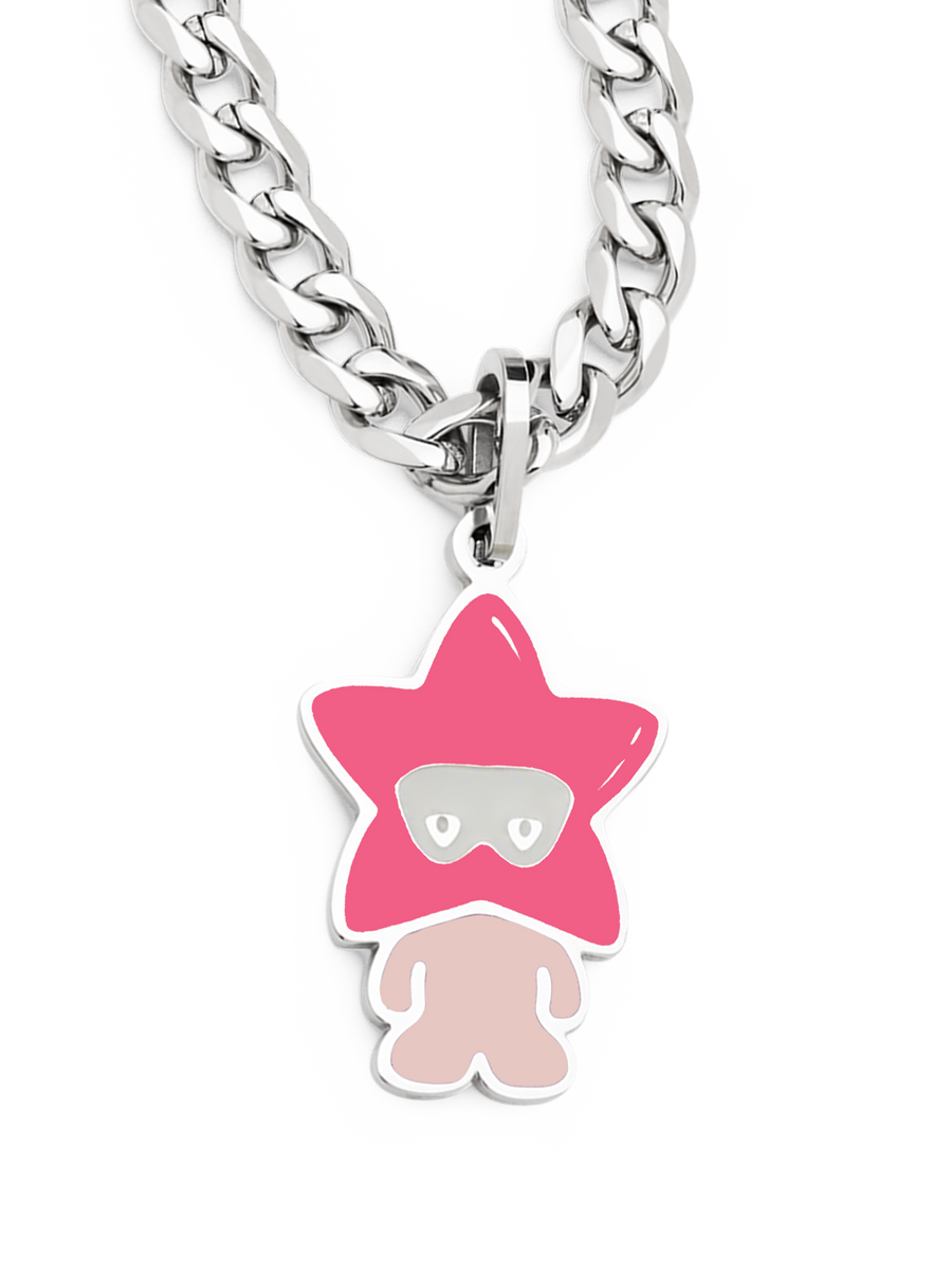 Star Boy Necklace (Pink & Steel)